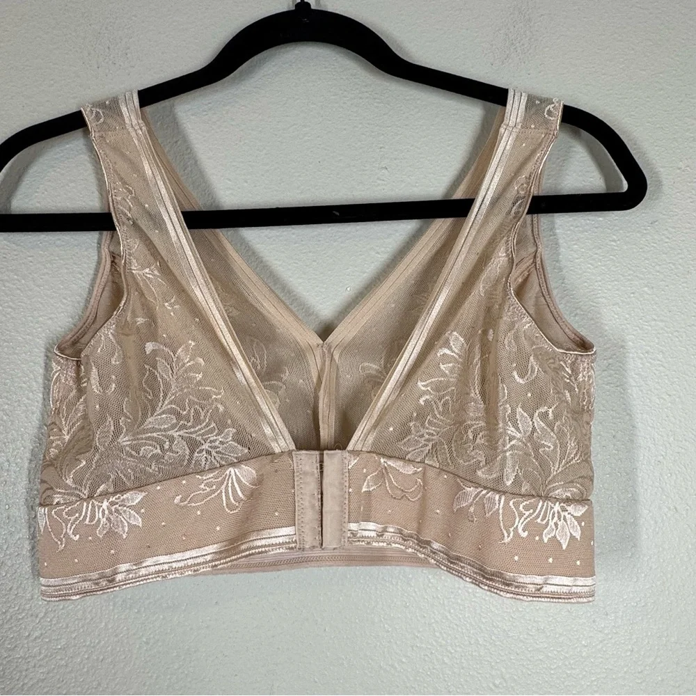 Wacoal 810340 Net Effect Soft Cup Bra Bralette Wire Free Women’s 36 Nude Tan - Picture 2 of 5